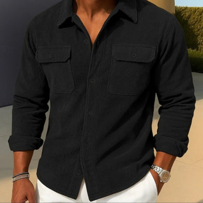 Mens Loose-fit Corduroy Shirt-coat