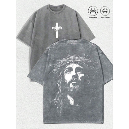 1 PC Religious With Crown Of Thorns Graphic Tee Featuring