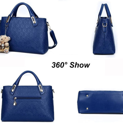 Women 4Pcs Top Handle Satchel Hobo PU Leather Handbag Set Large Tote Purse  Shoulder Bag  Card Holder