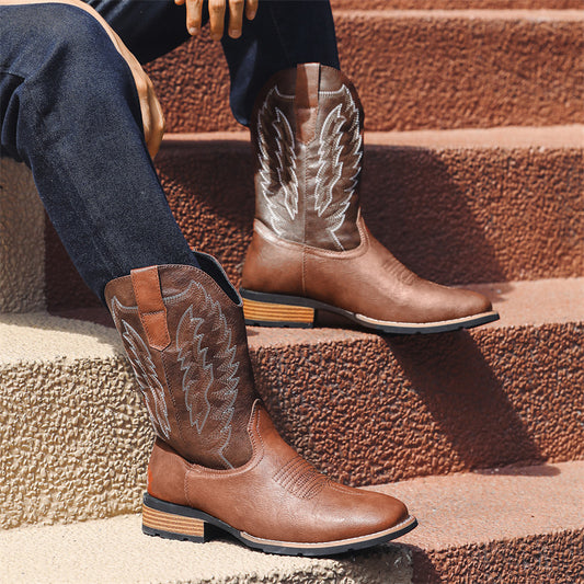 Western Denim Boots Fashion Embroidered