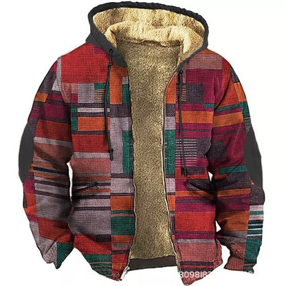 Fleece-lined Thickened Patchwork Cotton Jacket