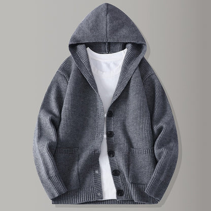 Mens Knitted Fashion Lapel Sweater Cardigan