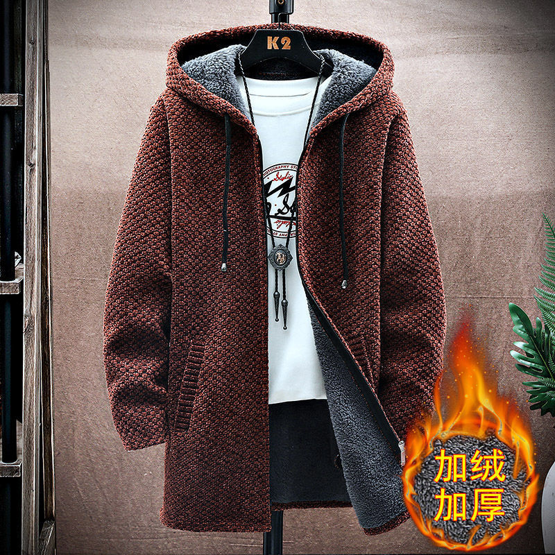 Men's Mid-Length Knitted Cardigan Coat Casual And Versatile