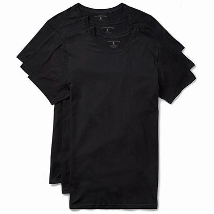 Slim-fit White And Black Crewneck T-shirt 3-pack