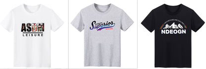 Men's Short-sleeved T-shirt Summer Ice Silk Casual Print Top