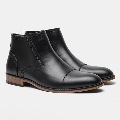 Plus Size Men's Chelsea Boots Inside Zipper Leather Boots