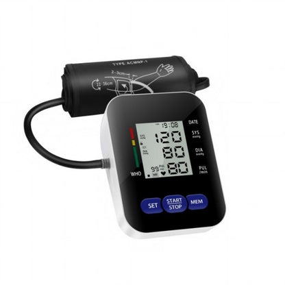 Multifunctional Home Blood Pressure Monitor With Cuff, Records 99 Measurements And Tracks Heart Rate