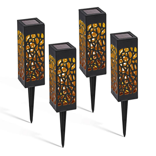 4X Solar Powered LED Garden Stake Lights Patio Yard Lawn Waterproof Outdoor