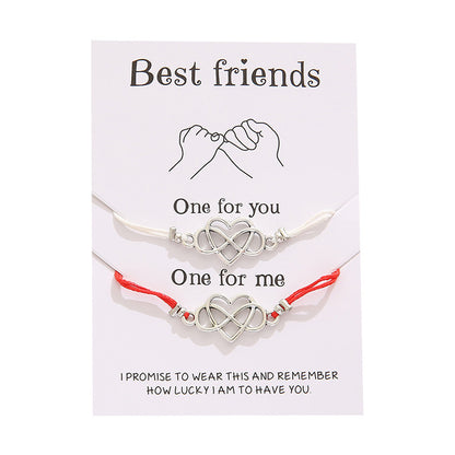 Cross-border Best-selling Best  Friendship Card Bracelet Simple Personality Love 8 Character Couple Bracelet Jewelry