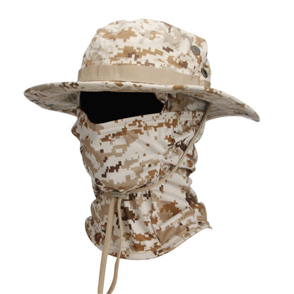 Camouflage Boonie Hat Army Summer Breathable Sun-proof Army Fans Rounded Hat