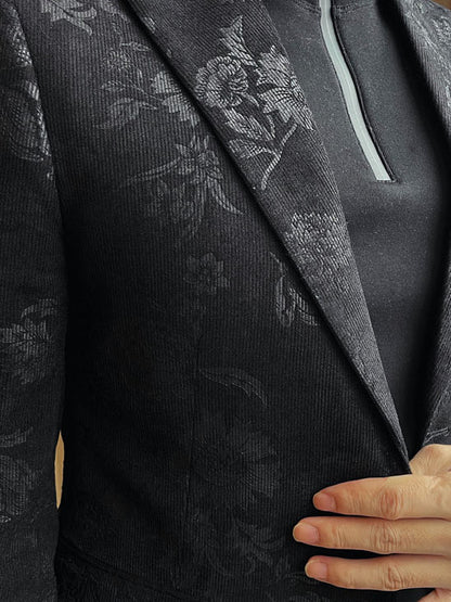 Men's Slim Fit Floral Print Casual Balzers