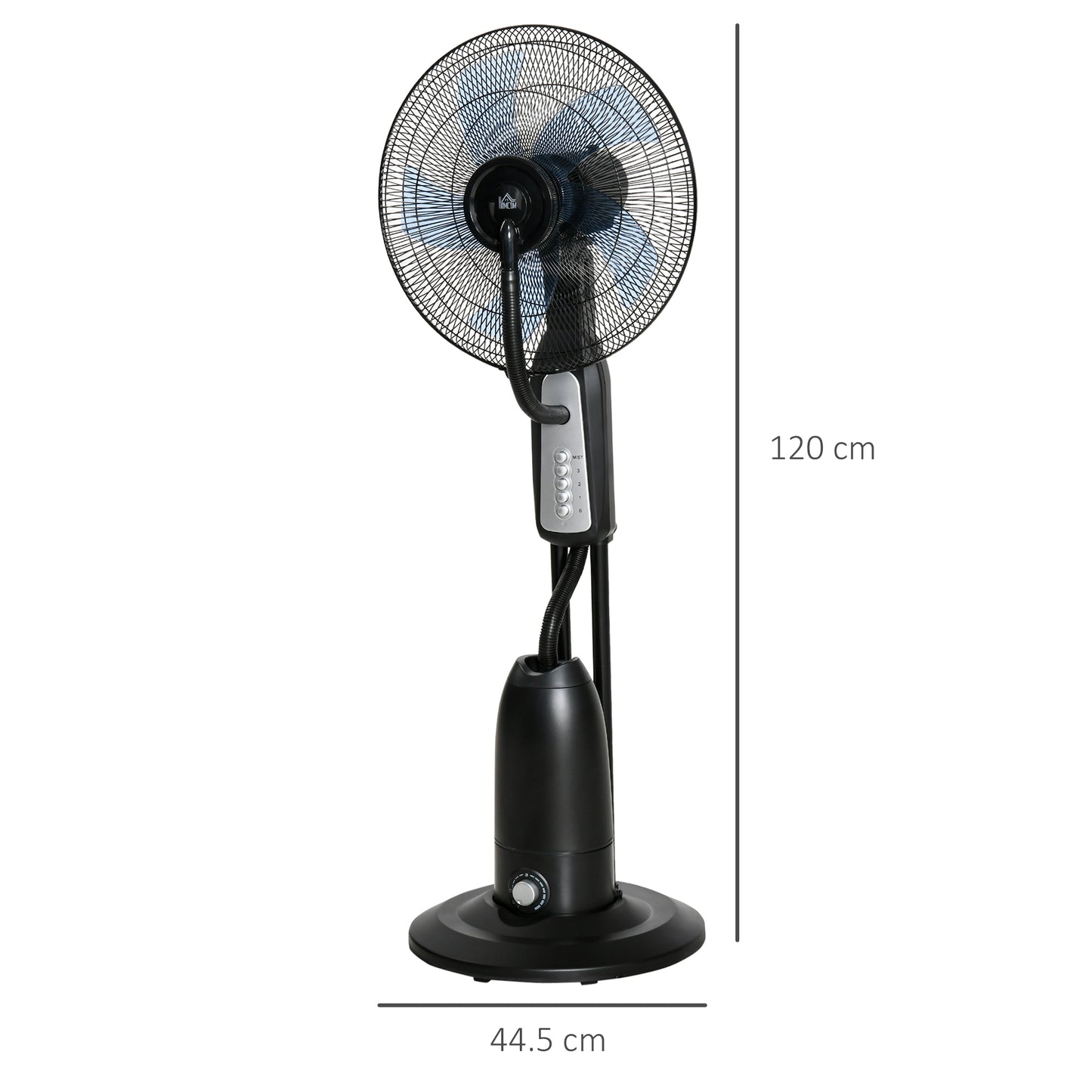 18 Pedestal Fan With Water Mist Spray, Standing Fan, Humidifying Misting Fan With 3 Speeds, 2.8L Water Tank, Black
