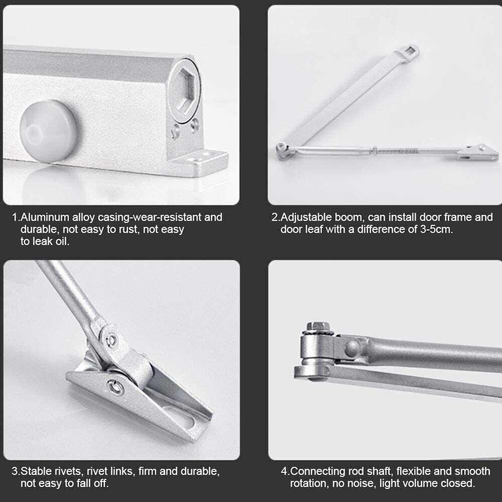 25-45KG Heavy Duty FIRE RATED Overhead Door Closer Opener Softs Close Adjustable