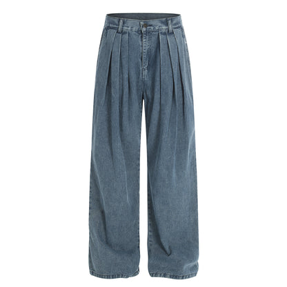 Mens Fashionable Casual Solid-Color Straight-Leg Pants