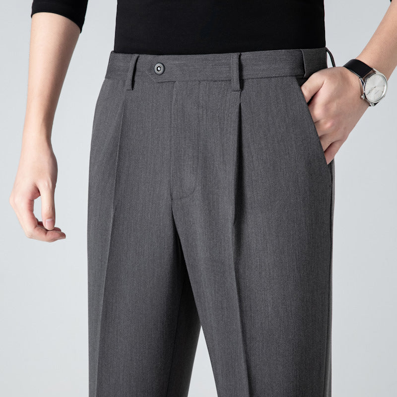 Men's Casual Hidden Elastic Waist Dress Trousers