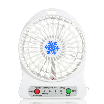 Portable Rechargeable LED Light Mini USB Charging Table Fan Speed Regulation Mode Lighting Function LED Refrigeration Air Cooler 3