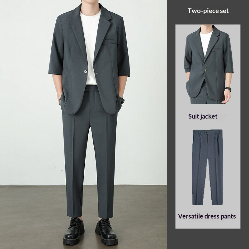 New Ice Silk Thin Summer Mens Casual Suit Jacket
