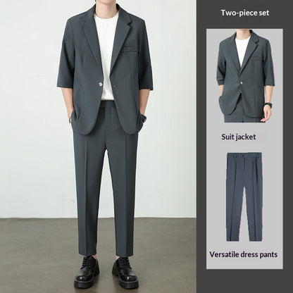 New Ice Silk Thin Summer Mens Casual Suit Jacket