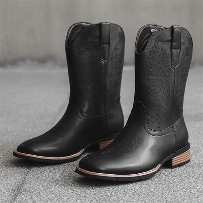 Western Denim Boots Fashion Embroidered