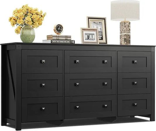 Farmhouse Dresser for Bedroom,Dresser Storage Organizer, Wood Chest of Drawers for Bedroom, for Living Room, Hallway