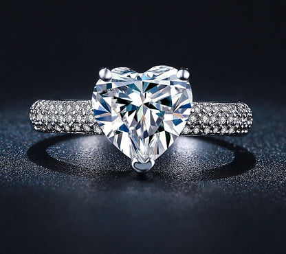 MDEAN AliExpress best selling European and American tide explosion heart-shaped zircon ring spread jewelry factory direct MSR048