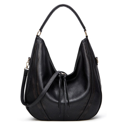 New Trend Retro Large Capacity Tote Shoulder Bag Tassel Hollow One-shoulder Casual Bag Women's Big Bag Casual Bag