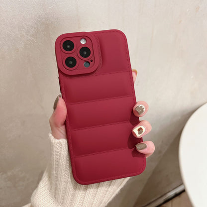 Fashion Solid Color Down Jacket Phone Case