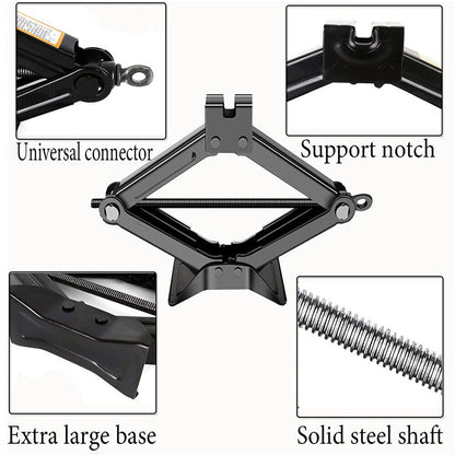 2.5 Ton Tonne Scissor Jack Lift Wind Up For Car Van Garage W Crank Speed Handle