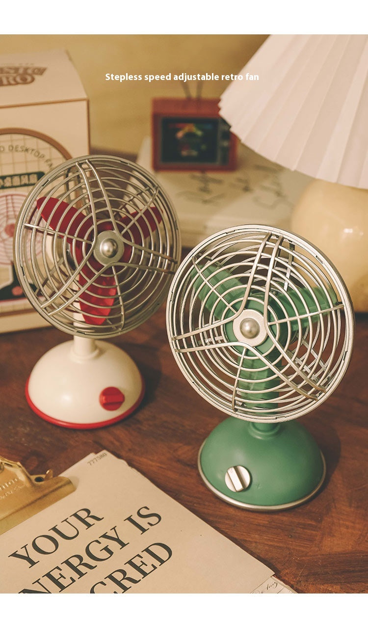 Creative Retro Little Fan Usb Charging Large Wind Fan