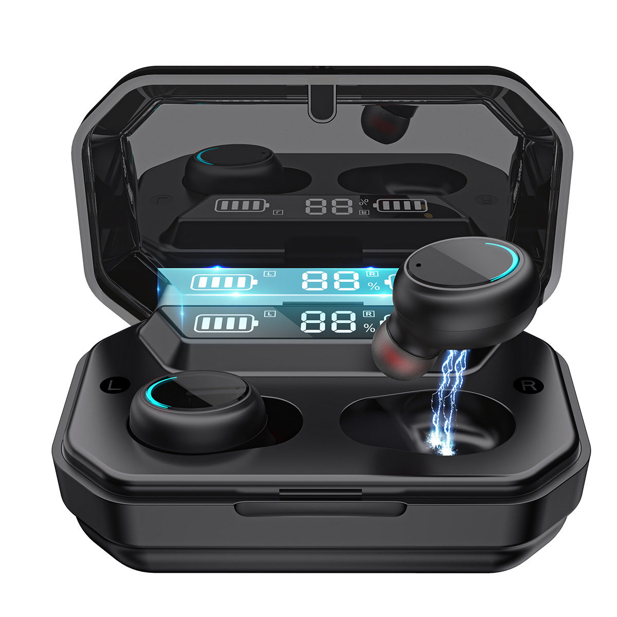 Wireless Digital Display TWS Breathing Light Headset