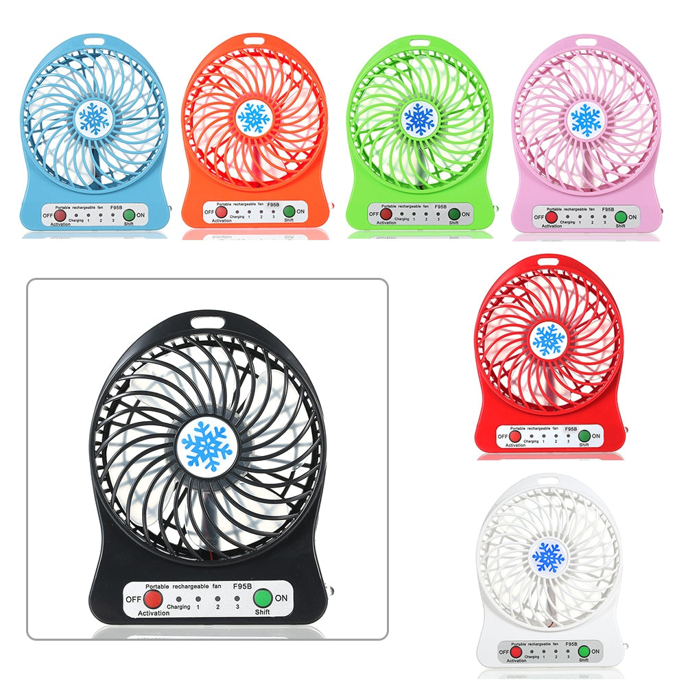 Portable Rechargeable LED Light Mini USB Charging Table Fan Speed Regulation Mode Lighting Function LED Refrigeration Air Cooler 3