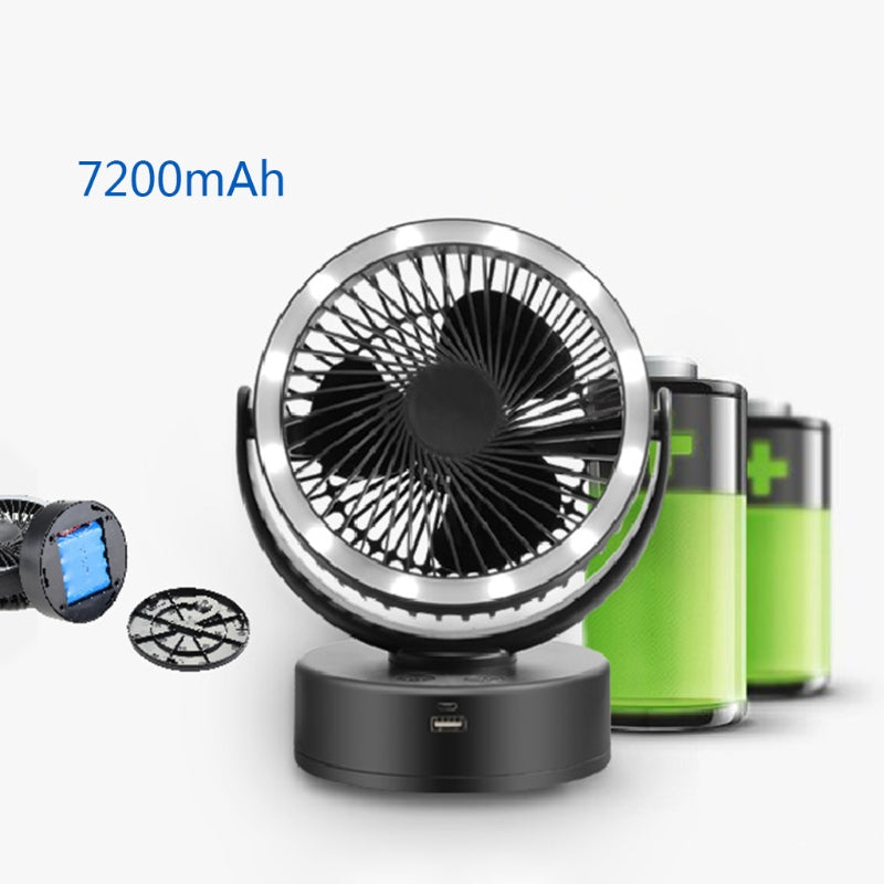 Led Rechargeable Camping Fan Light