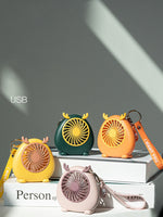 Rechargeable Desk Portable Keychain Mini Night Light Fan