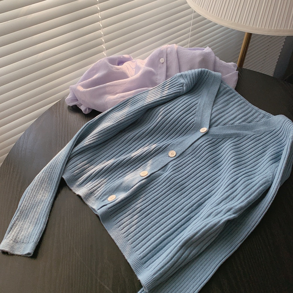 Knitted cardigan coat