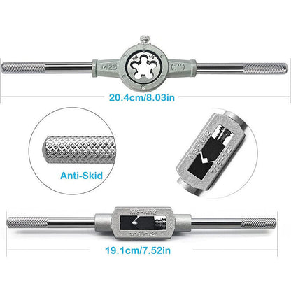 20pcs Hand Tap And Die Set Screw Thread Reamer M3-M12 Twist Drill Bit Tool Kit
