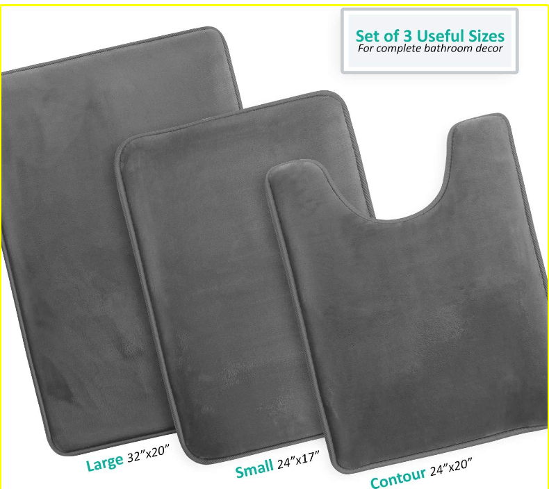 Household Toilet Seat Cover Bathroom Non-slip Mat Three-piece Microfiber Cushion Front Door Carpet