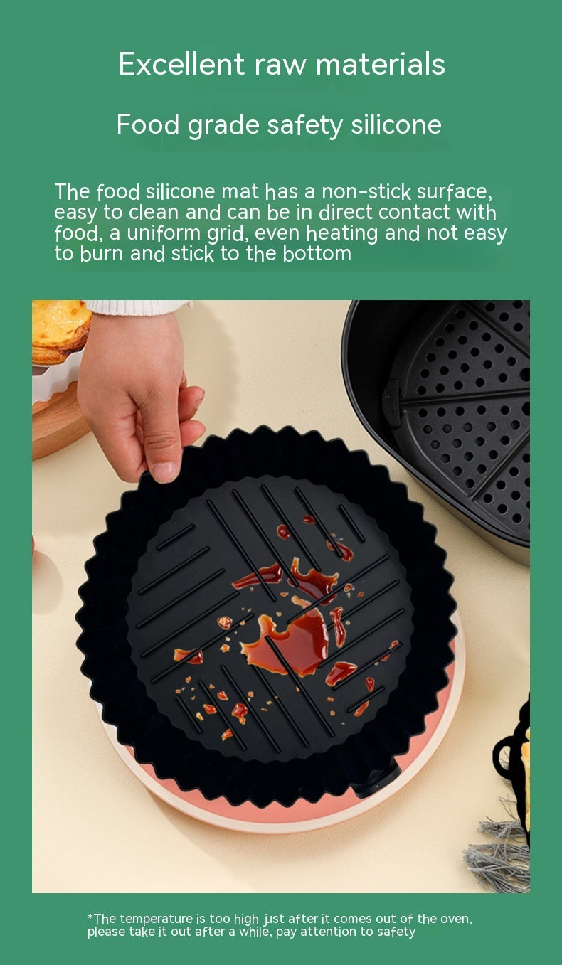 Silicone Baking Tray Air Fryer Food Grade Oil-proof Drain Oil Collecting Pad Baking At Home Cake Stand High Temperature Resistant Spacer