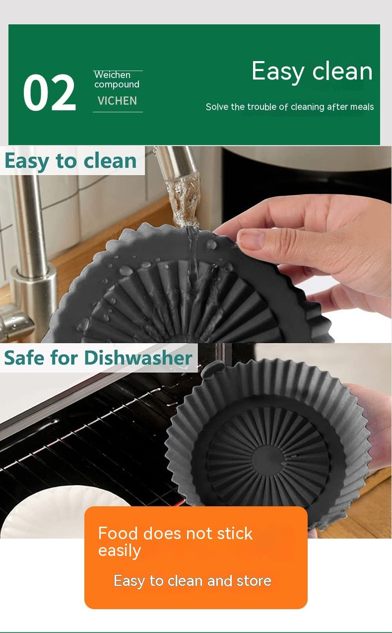 Silicone Baking Tray Air Fryer Food Grade Oil-proof Drain Oil Collecting Pad Baking At Home Cake Stand High Temperature Resistant Spacer
