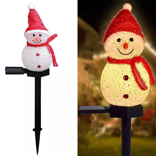 Christmas Ground With Snowman Lawn Lights