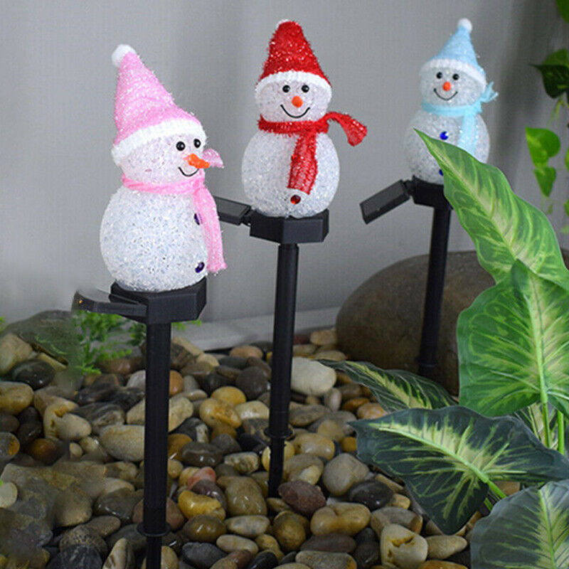 Christmas Ground With Snowman Lawn Lights