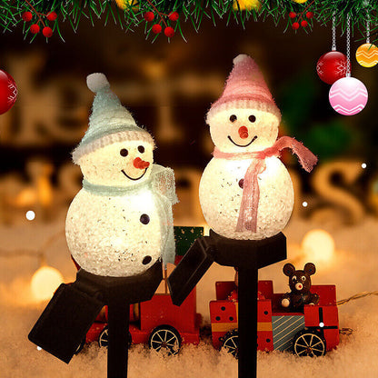 Christmas Ground With Snowman Lawn Lights