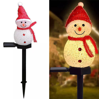 Christmas Ground With Snowman Lawn Lights