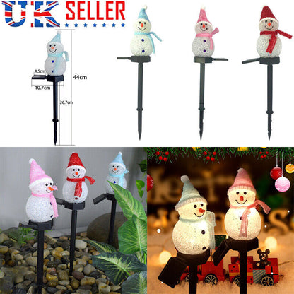 Christmas Ground With Snowman Lawn Lights