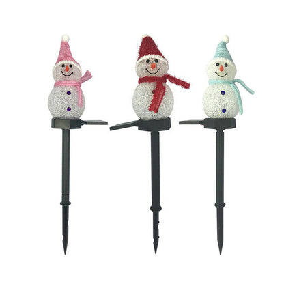 Christmas Ground With Snowman Lawn Lights