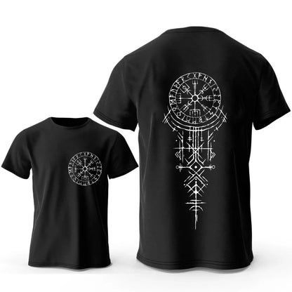 Viking Rune Compass Graphic Male T-shirt