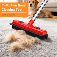 Pet Carpet Hair Removal Broom 2-in-1 Hair Remover & Squeegee For Carpets Easy To Use Versatile Cleaning Tool For Pet Owners - Shedding Grooming Kit