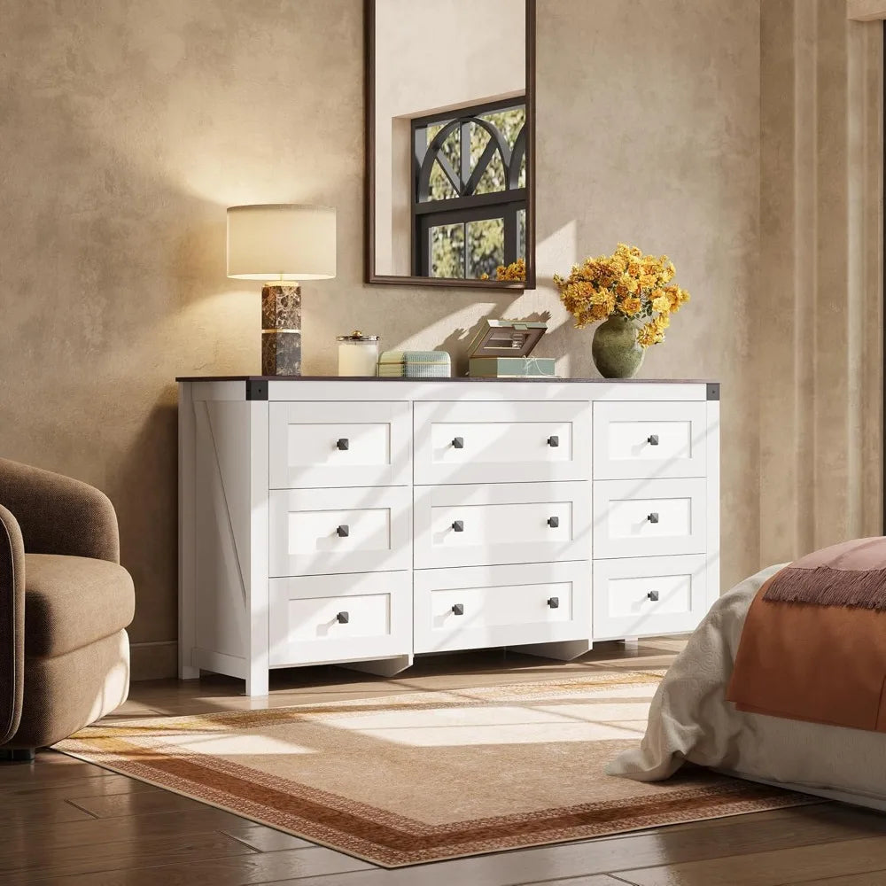 Farmhouse Dresser for Bedroom,Dresser Storage Organizer, Wood Chest of Drawers for Bedroom, for Living Room, Hallway