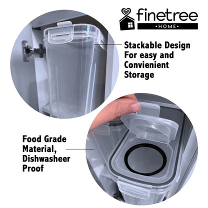 SET OF 4 AIR TIGHT STORAGE CONTAINERS CEREAL FOOD DRY KITCHEN PATRY DISPENSER