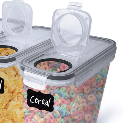 SET OF 4 AIR TIGHT STORAGE CONTAINERS CEREAL FOOD DRY KITCHEN PATRY DISPENSER