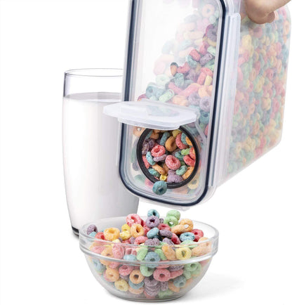 SET OF 4 AIR TIGHT STORAGE CONTAINERS CEREAL FOOD DRY KITCHEN PATRY DISPENSER
